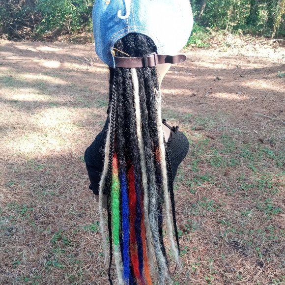 Black colorful rainbow ombre Loc extensions - Picture 6 of 10